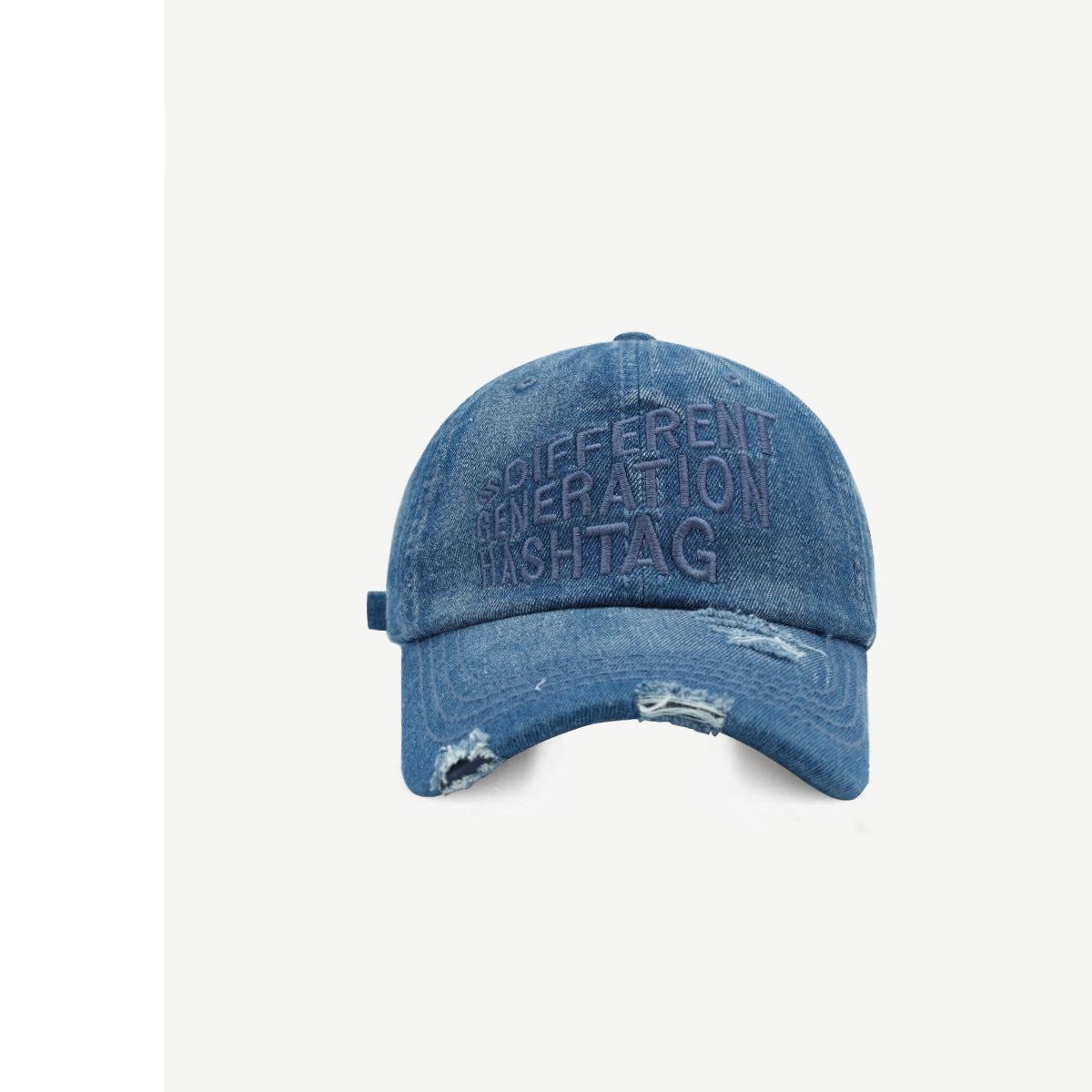Wholesale Letter Embroidery Heavy Washed Denim Hole Cap